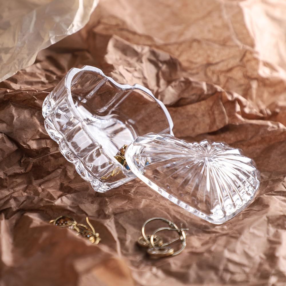 Amazon.com: RockTrend Heart-Shaped Glass Storage Box Embossed